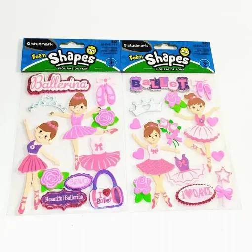 apliques goma eva adhesivos studmark foam stickers 3d formas brillo bailarina 0
