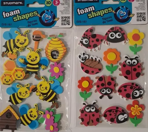 apliques goma eva adhesivos studmark foam stickers 3d formas mariquitas 0
