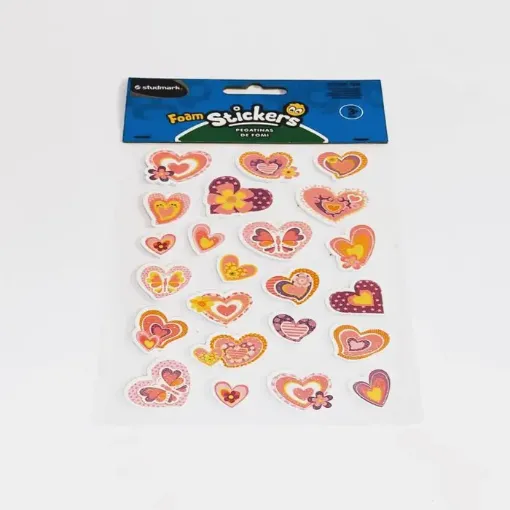 apliques goma eva adhesivos studmark foam stickers glitter escarchado formas corazones glitter 0