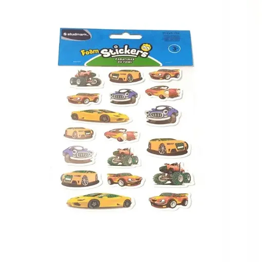 apliques goma eva adhesivos studmark foam stickers formas brillo autos 0