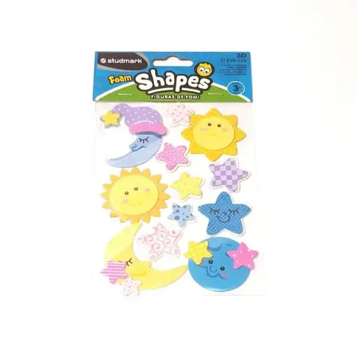 apliques goma eva adhesivos studmark foam stickers 3d formas brillo astros infantiles 0