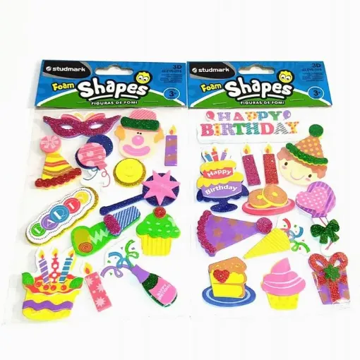 apliques goma eva adhesivos studmark foam stickers 3d formas brillo cumpleanos 0