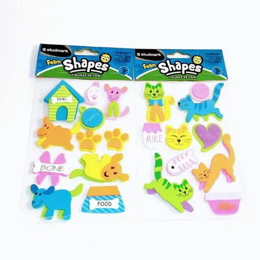 apliques goma eva adhesivos studmark foam stickers 3d formas perros gatos 0