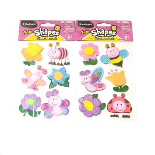 apliques goma eva adhesivos studmark foam stickers 3d formas brillo bichos flores infantil 0