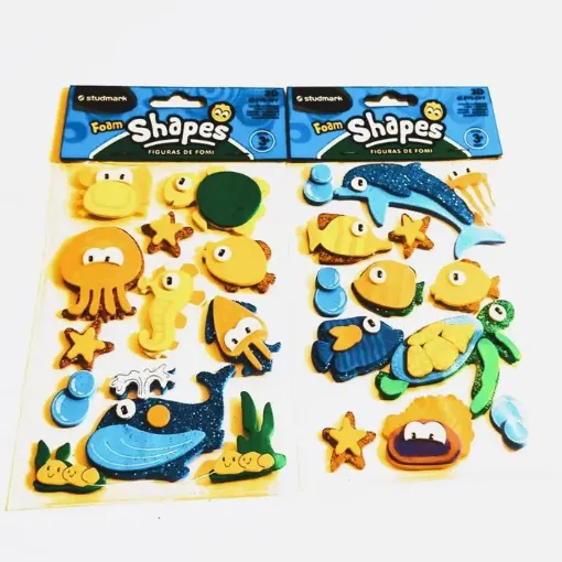 apliques goma eva adhesivos studmark foam stickers 3d formas brillo animales marinos 0