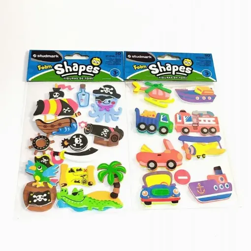 apliques goma eva adhesivos studmark foam stickers 3d formas piratas transporte 0