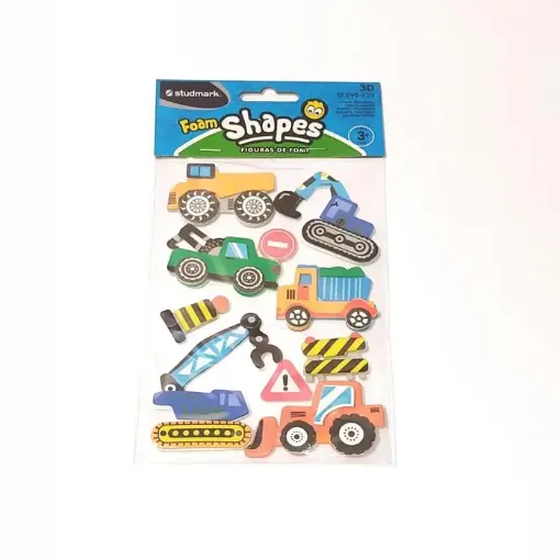 apliques goma eva adhesivos studmark foam stickers 3d formas transporte 0