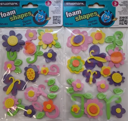 apliques goma eva adhesivos studmark foam stickers 3d formas flores 0