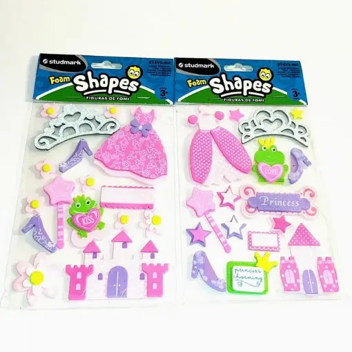 apliques goma eva adhesivos studmark foam stickers 3d formas brillo princesas 0