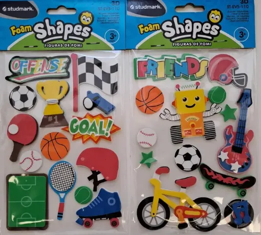 apliques goma eva adhesivos studmark foam stickers 3d formas deportes 0