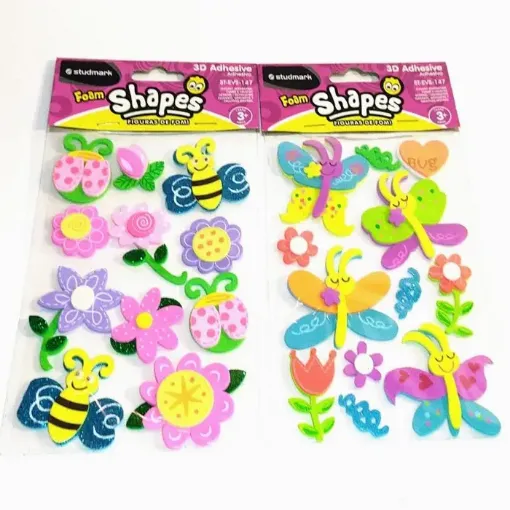 apliques goma eva adhesivos studmark foam stickers 3d formas brillo bichos flores 0