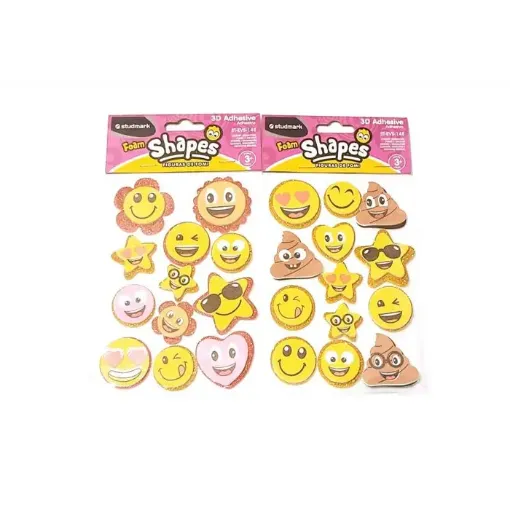 apliques goma eva adhesivos studmark foam stickers 3d formas brillo caritas emoticones 0
