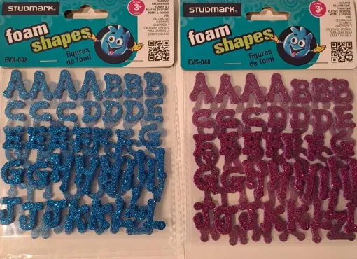 apliques goma eva adhesivos studmark foam stickers formas brillo abecedario x73 0