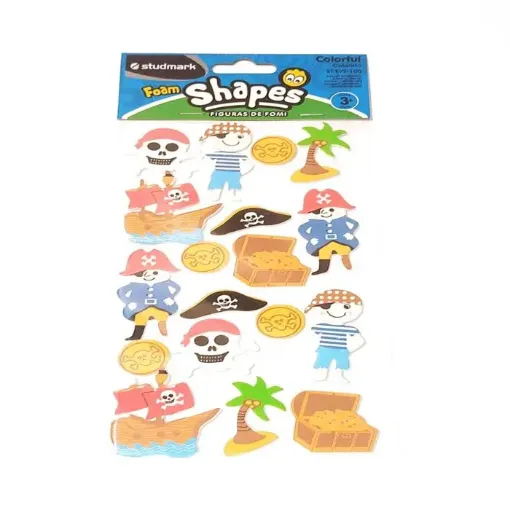 apliques goma eva adhesivos studmark foam stickers 3d formas piratas 0