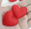 aplique parche para tela modelo corazon fieltro rojo 20x30mms x10 unidades 3