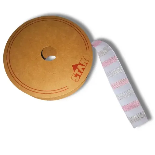 cinta tul 25mms star ares color rosado dorado por metro 0