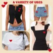 aplique parche bordado poliester para tela modelo corazon rojo 35mms por 10 unidades 4