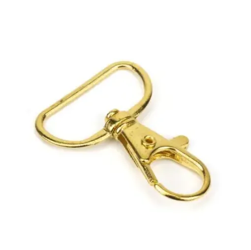 broche mosqueton para llavero mediano 40x30mms dorado por 50 unidades 0