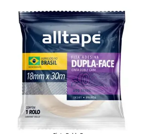 cinta adhesiva tape doble faz papel 18mms alltape rollo 30mts 0