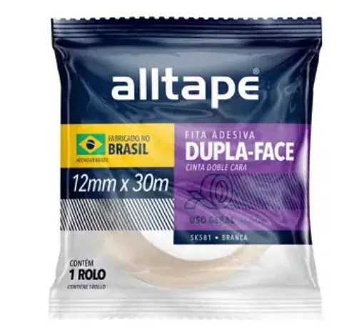 cinta adhesiva tape doble faz papel 12mms alltape rollo 30mts 0