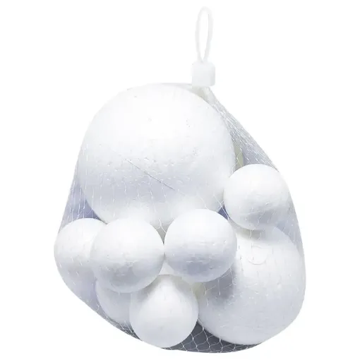 set esferas espuma plast telgopor medidas 4cms 6cms 8cms 10cm x10 unidades surtidas 0