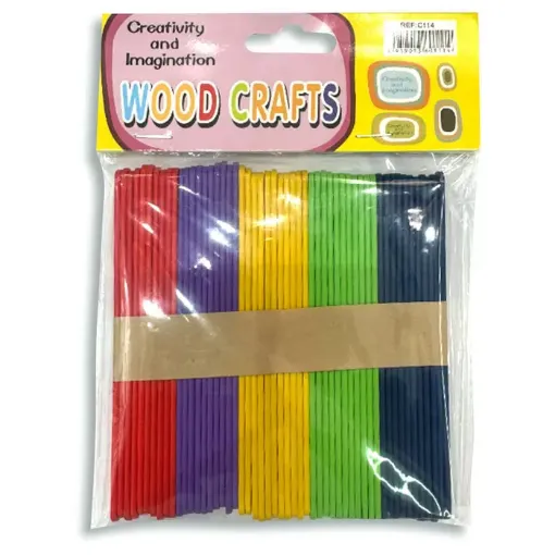 palitos madera para manualidades finos x50 unidades multicolor 0