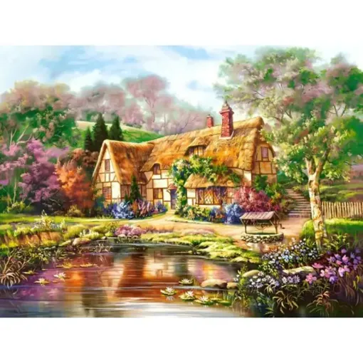 pintura diamantes 5d bastidor 40x50cms motivo small town 0