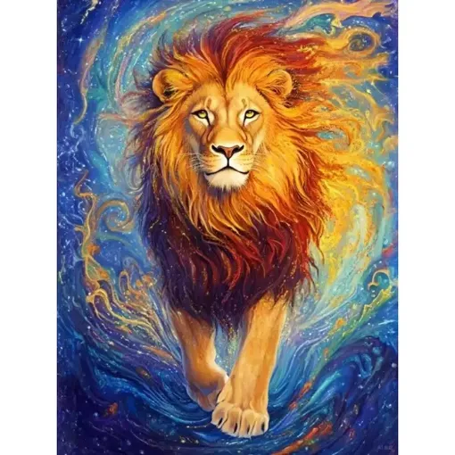 pintura diamantes 5d bastidor 40x50cms motivo leon 0