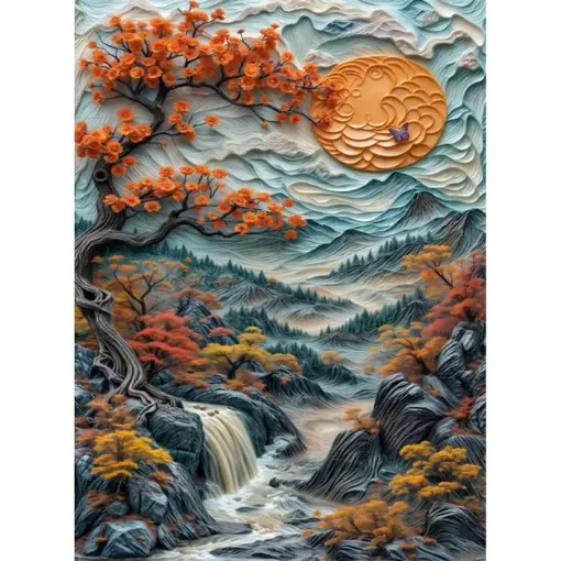 pintura diamantes 5d bastidor 30x40cms motivo cascada 0