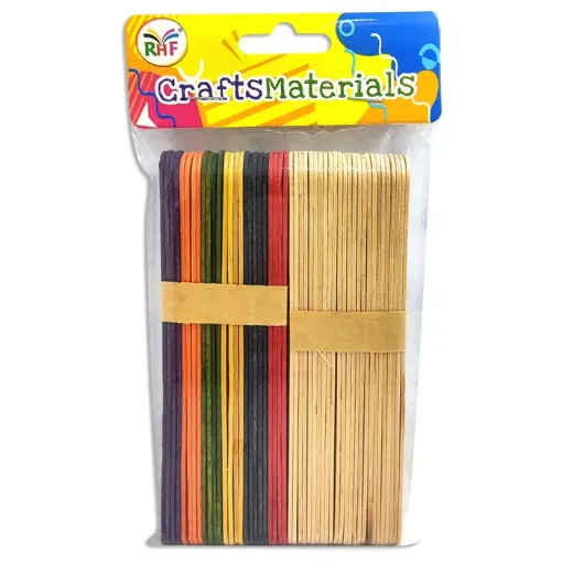 palitos madera para manualidades mezclados x50 unidades multicolor 0