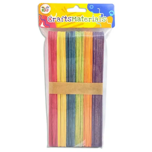 palitos madera para manualidades largos x50 unidades multicolor 0