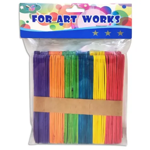 palitos madera para manualidades finos x100 unidades multicolor 0