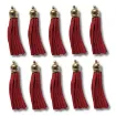 borla gamuza tiento capuchon metalico dorado para bijouterie 55x10mms x10 unidades color rojo 0