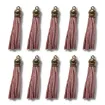 borla gamuza tiento capuchon metalico dorado para bijouterie 55x10mms x10 unidades rosado viejo 0