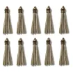 borla gamuza tiento capuchon metalico dorado para bijouterie 55x10mms x10 unidades color beige 0