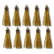 borla gamuza tiento capuchon metalico dorado para bijouterie 55x10mms x10 unidades color amarillo 0