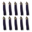 borla gamuza tiento capuchon metalico dorado para bijouterie 55x10mms x10 unidades azul oscuro 0