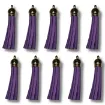 borla gamuza tiento capuchon metalico dorado para bijouterie 55x10mms x10 unidades color violeta 0