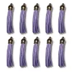 borla gamuza tiento capuchon metalico dorado para bijouterie 55x10mms x10 unidades color lila 0