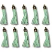 borla gamuza tiento capuchon metalico dorado para bijouterie 55x10mms x10 unidades verde claro 0