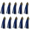 borla gamuza tiento capuchon metalico dorado para bijouterie 55x10mms x10 unidades color azul 0