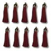 borla gamuza tiento capuchon metalico dorado para bijouterie 55x10mms x10 unidades color bordeaux 0