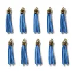borla gamuza tiento capuchon metalico dorado para bijouterie 55x10mms x10 unidades color celeste 0
