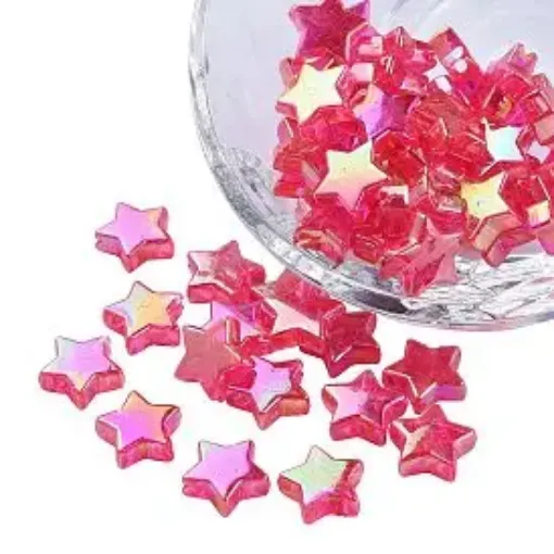 cuentas abalorios para bijouterie acrilico estrella 10x4mms x100 unidades color rojo 0