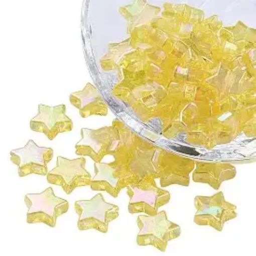 cuentas abalorios para bijouterie acrilico estrella 10x4mms x100 unidades color amarillo 0