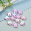 cuentas abalorios para bijouterie acrilico estrella 10x4mms x100 unidades color rosado 3