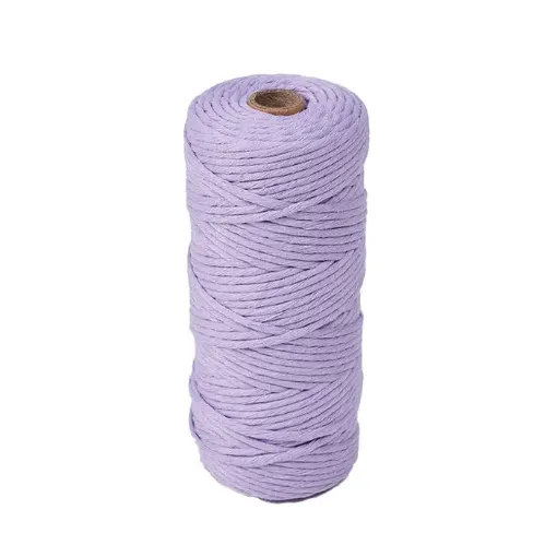cordon algodon para macrame 3mms rollo 100mts color lila 0