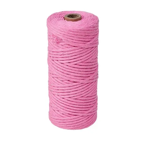 cordon algodon para macrame 3mms rollo 100mts color rosado fuerte 0