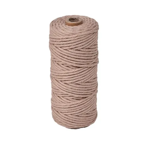 cordon algodon para macrame 3mms rollo 100mts color marron rosado 0