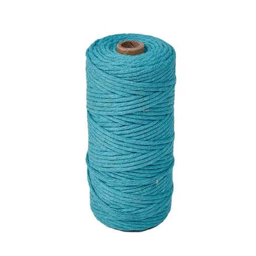 cordon algodon para macrame 3mms rollo 100mts color turquesa oscuro 0